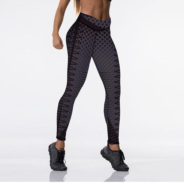 Spandex Sexy High Waist Elasticity Women Digital Printed Leggings Push Up Strength Pants