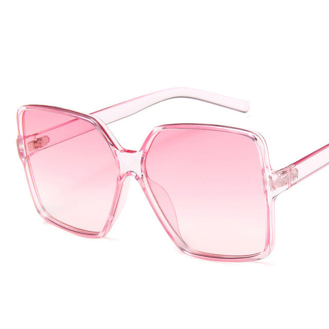 ZXWLYXGX Fashion Women Oversize Sunglasses Gradient Plastic Brand Designer Female Sun Glasses Uv400